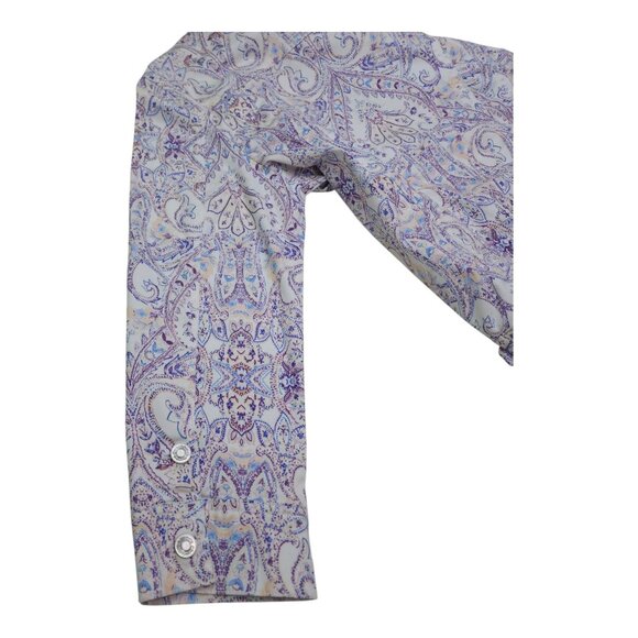 Chicos Paisley Button-Up Blazer Jacket Womens Size 3 16/18 Long Sleeve Stretch - Picture 11 of 15